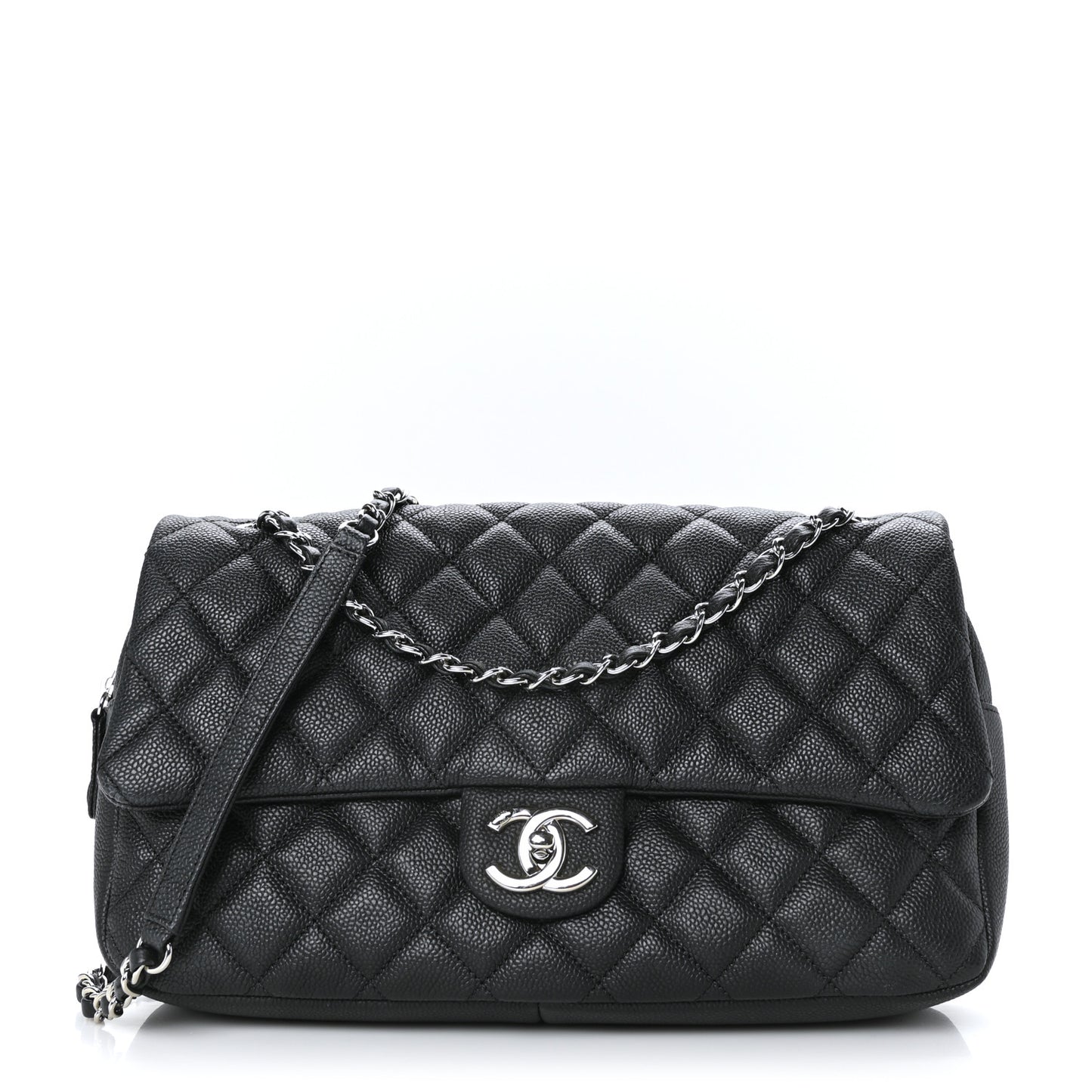 Caviar Quilted Jumbo Easy Flap Black
