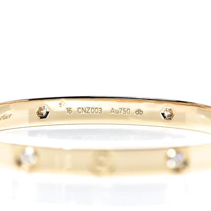 Cartier 18K Yellow Gold 4 Diamond LOVE Bracelet 16 6 of 7