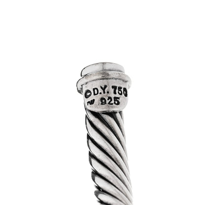 David Yurman Sterling Silver 18K Yellow Gold Diamond 4mm Cable Classics Single Station Bracelet 3 of 3