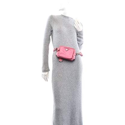 Prada Tessuto Nylon Saffiano Brique Crossbody Bag Re-Edition 2005 Begonia 2 of 9