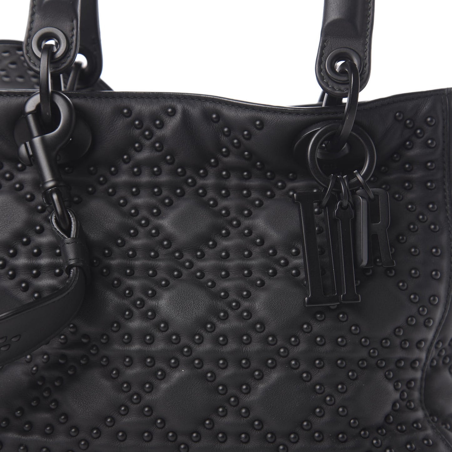UItra Matte Calfskin Cannage Studded Medium Supple Lady Dior Black