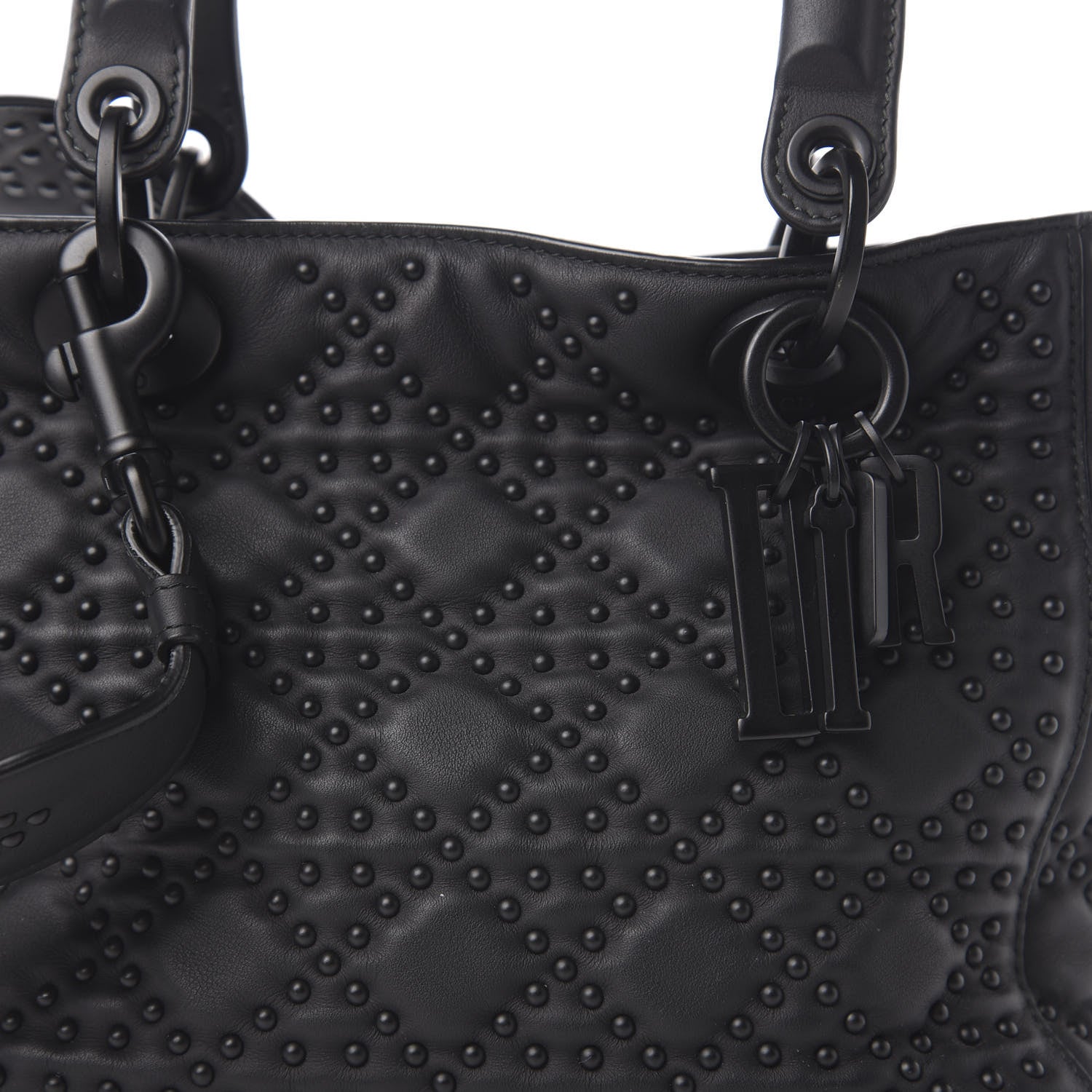 Christian Dior UItra Matte Calfskin Cannage Studded Medium Supple Lady Dior Black 9 of 9
