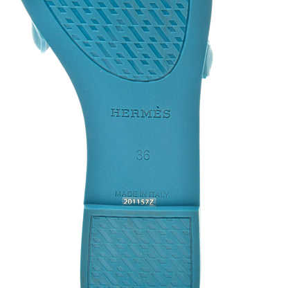 Hermes Rubber Aloha Sandals 36 Bleu Vif 6 of 8