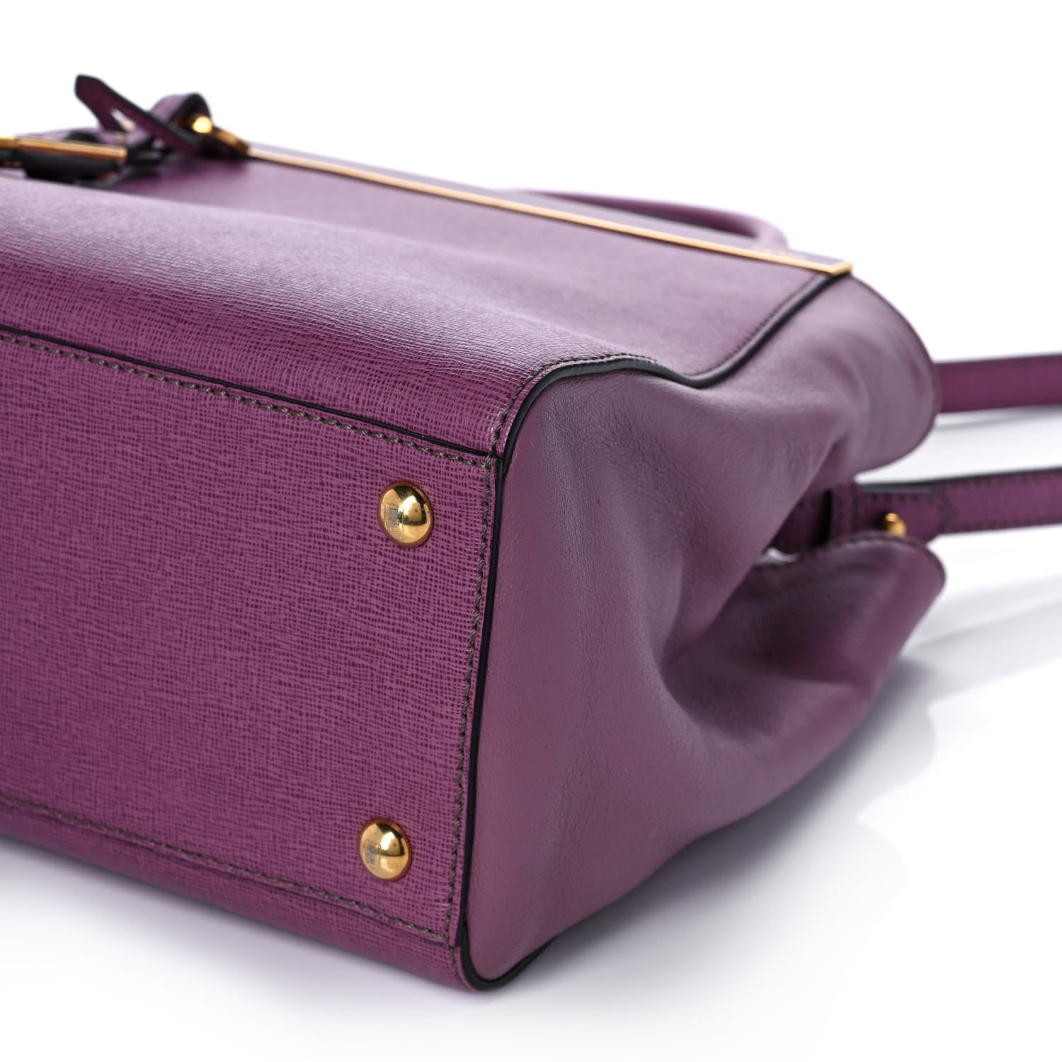 Fendi Vitello Elite Flamingo Petite 2Jours Tote Lilla Glicine 10 of 11