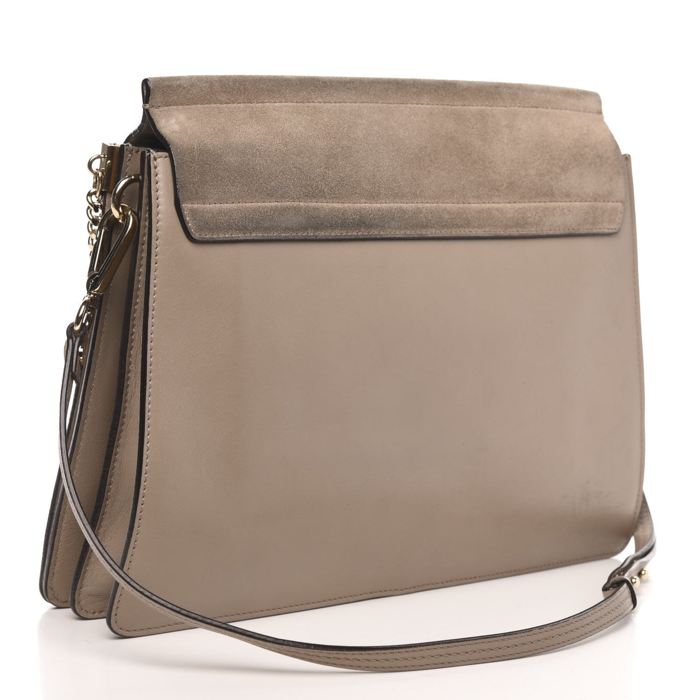 Calfskin Suede Medium Faye Shoulder Bag Motty Grey
