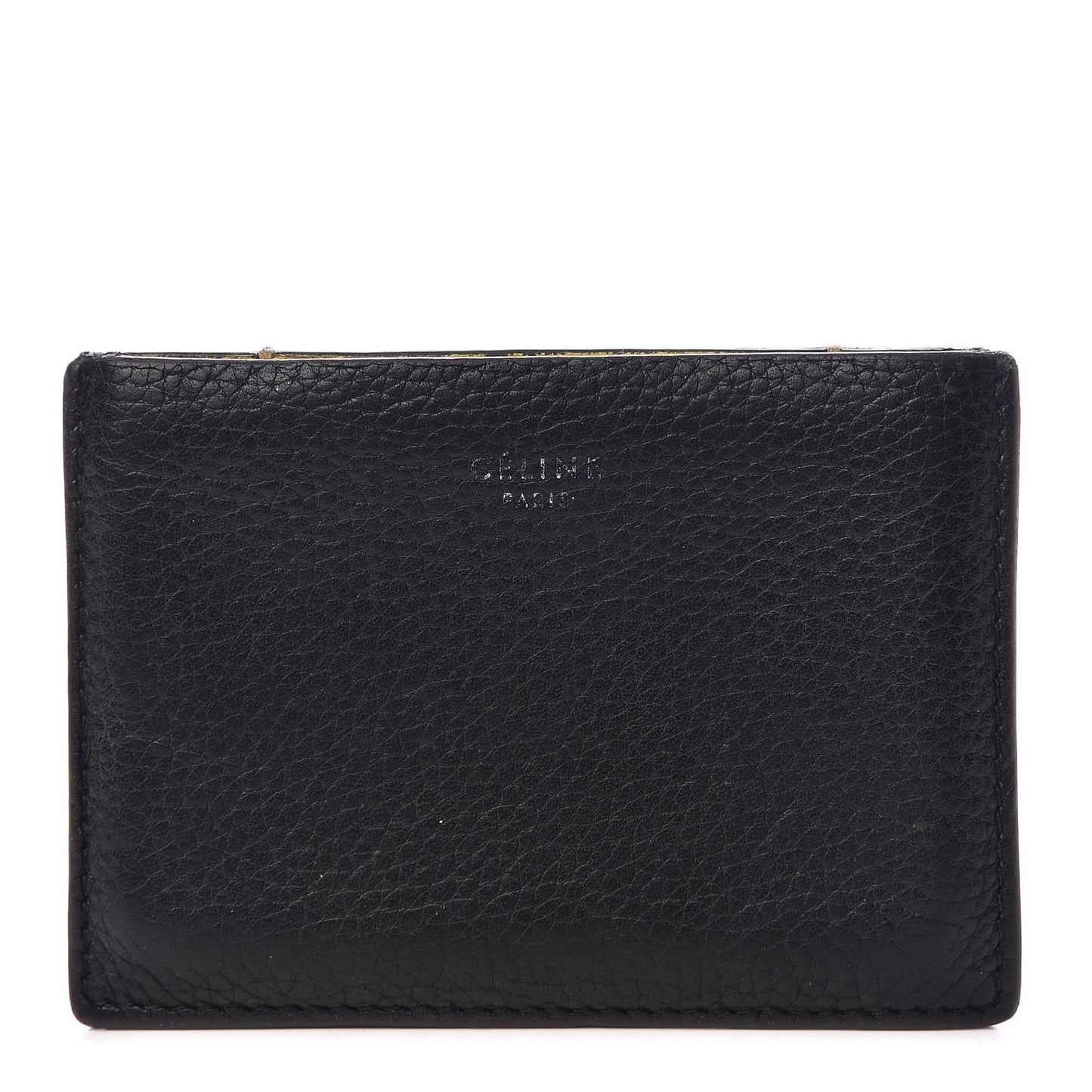 Drummed Calfskin Gusset Card Holder Black