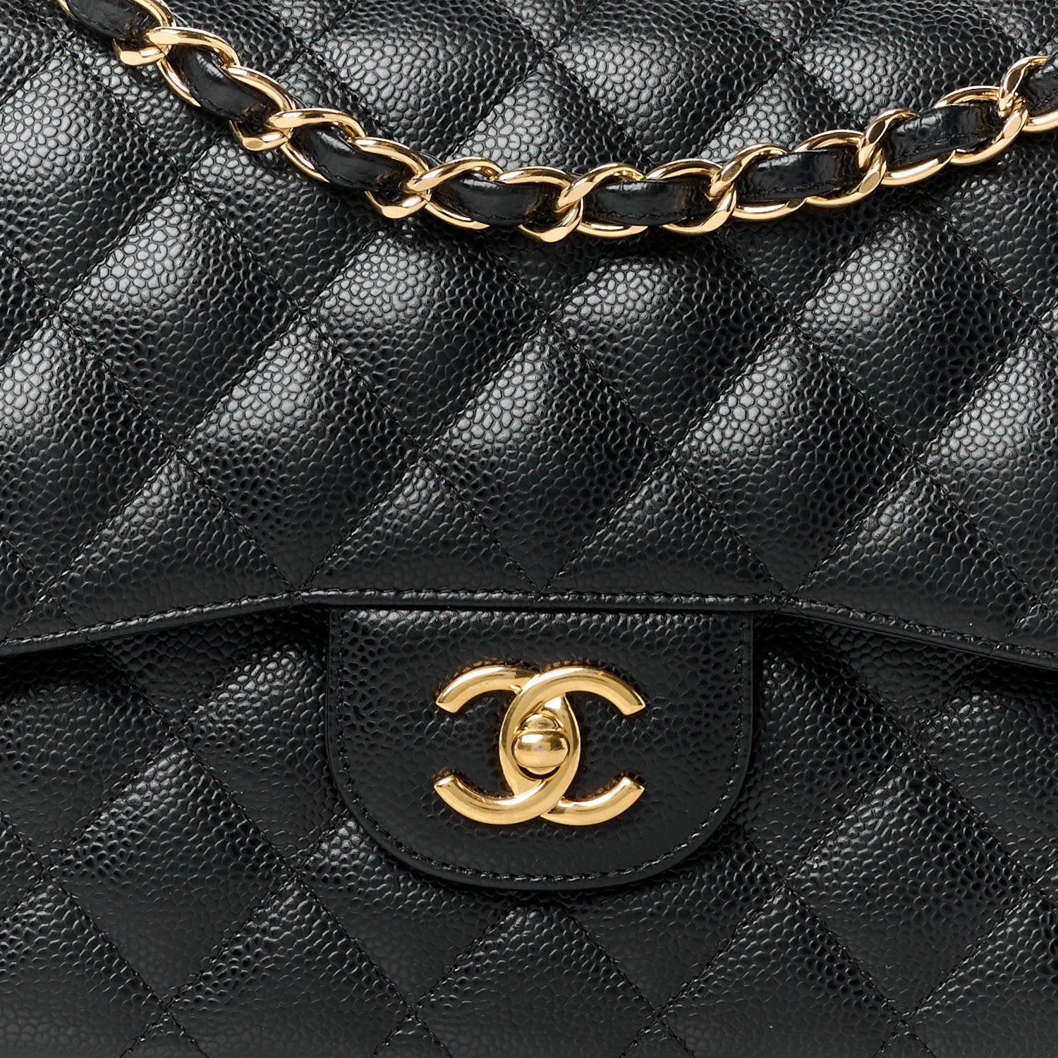 Chanel Caviar Quilted Jumbo Double Flap Black 9 of 12