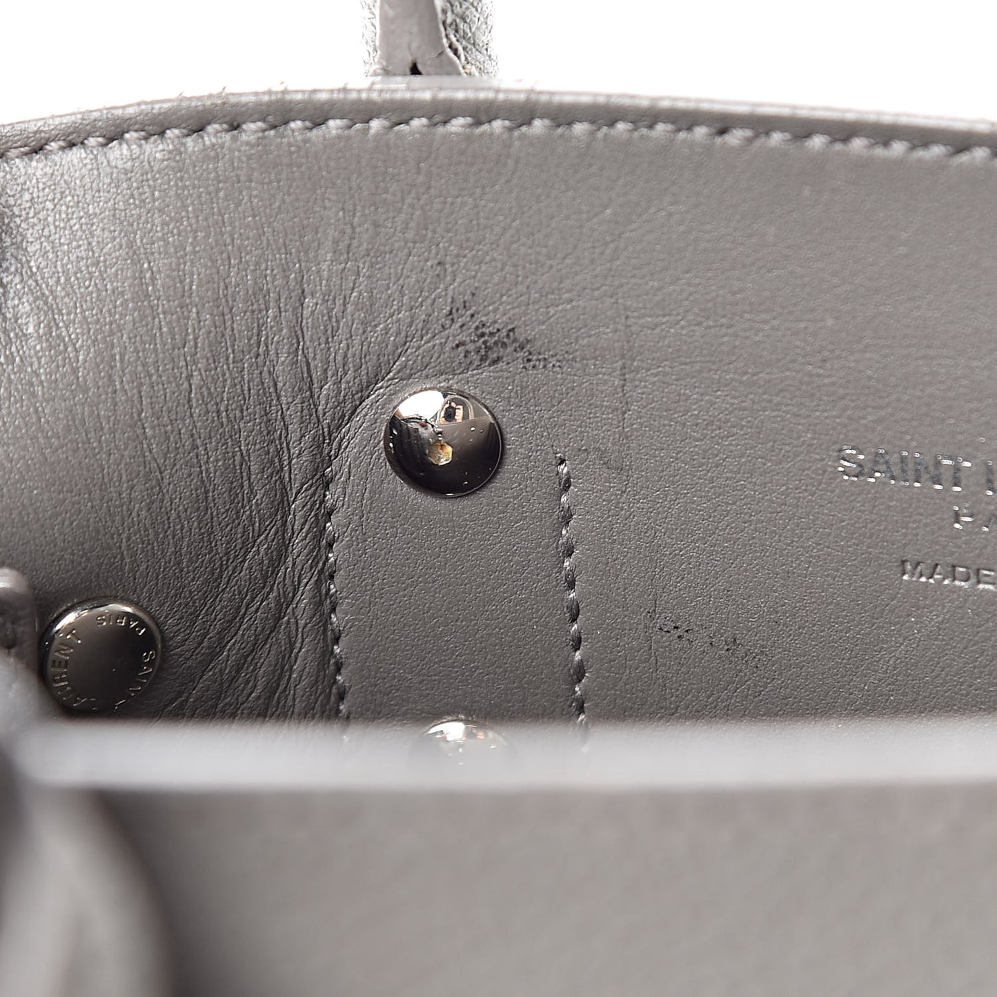 Grained Calfskin Nano Sac De Jour Fog