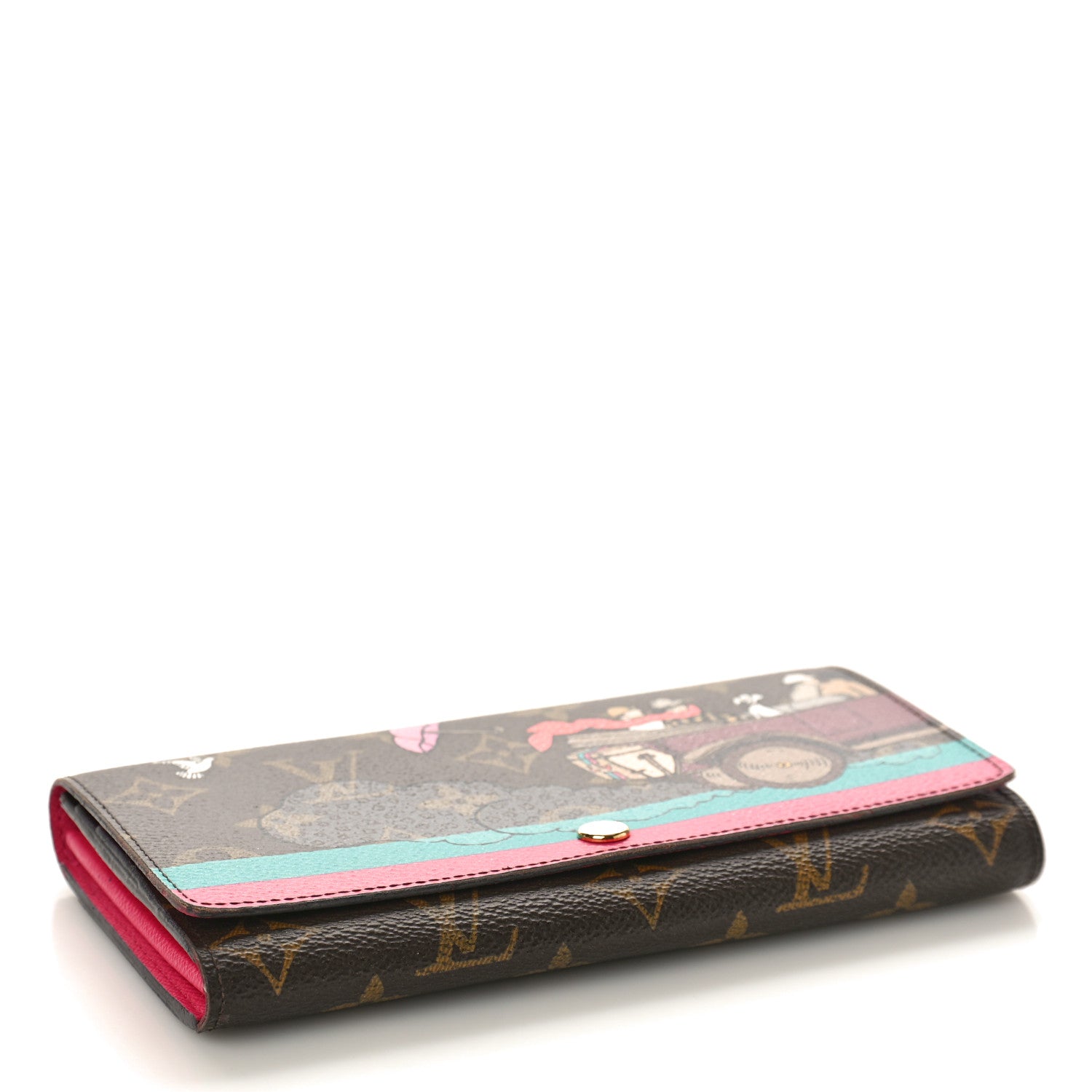 Louis Vuitton Monogram 2015 Christmas Animation Sarah Wallet Hibiscus 4 of 10
