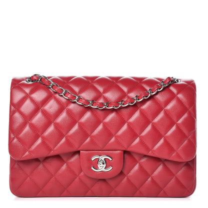 Chanel Caviar Quilted Jumbo Double Flap Red 1 of 10