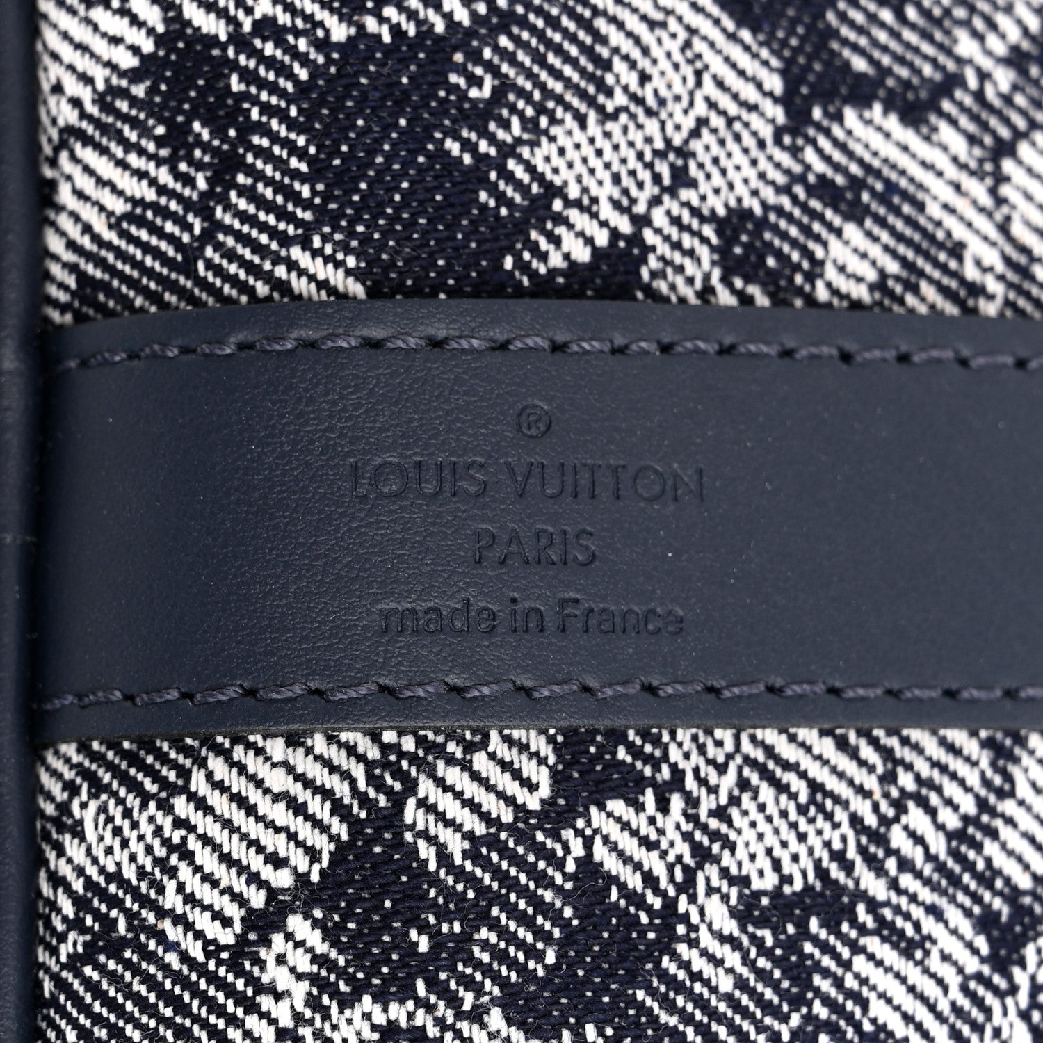 Louis Vuitton Monogram Tapestry Keepall Bandouliere 50 Bleu 6 of 10