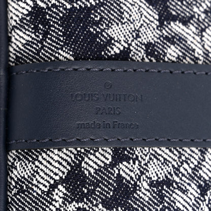 Louis Vuitton Monogram Tapestry Keepall Bandouliere 50 Bleu 6 of 10