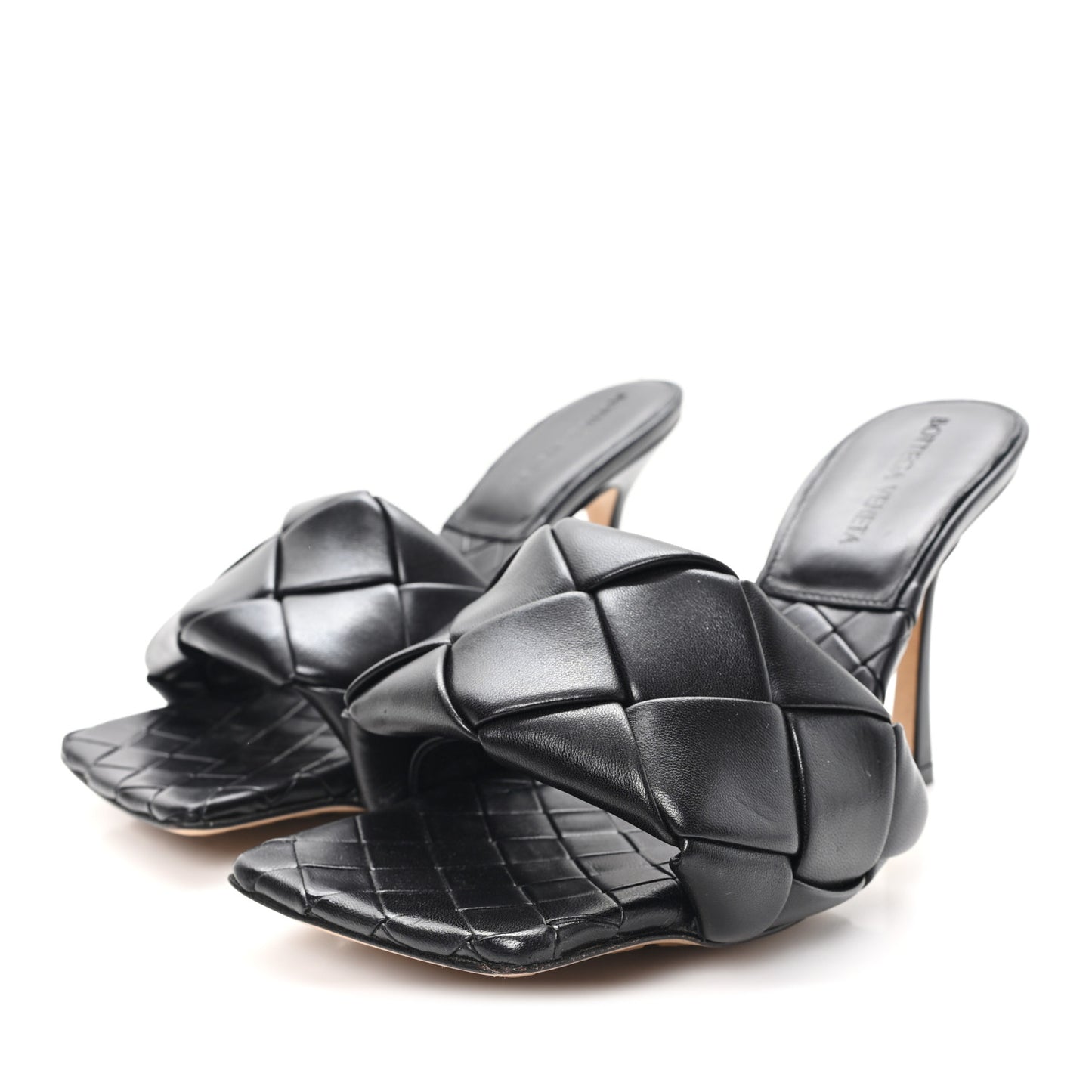 Nappa Maxi Intrecciato Lido Mule Sandals 37 Black