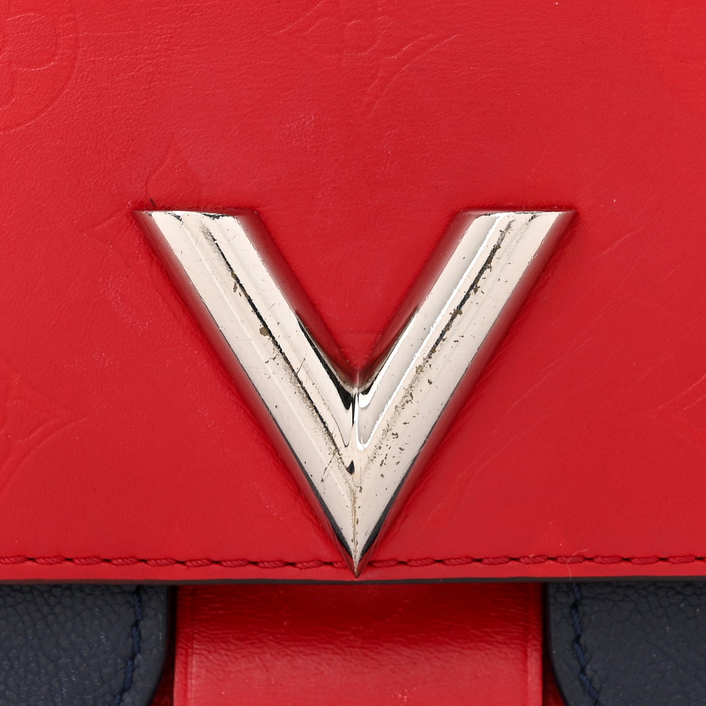 Monogram Cuir Plume Ecume Very Chain Bag Rouge Rubis