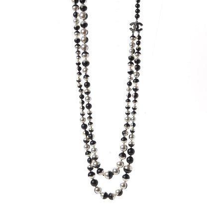 Chanel Ruthenium Resin Bead CC Long Necklace Dark Grey 1 of 7