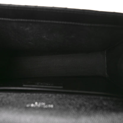 Saint Laurent Grain De Poudre Textured Mixed Matelasse Triquilt Medium Monogram Satchel Black 5 of 10