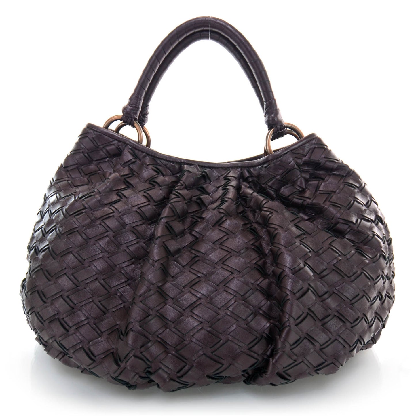 Leather Intreccio Woven Tote Ribes