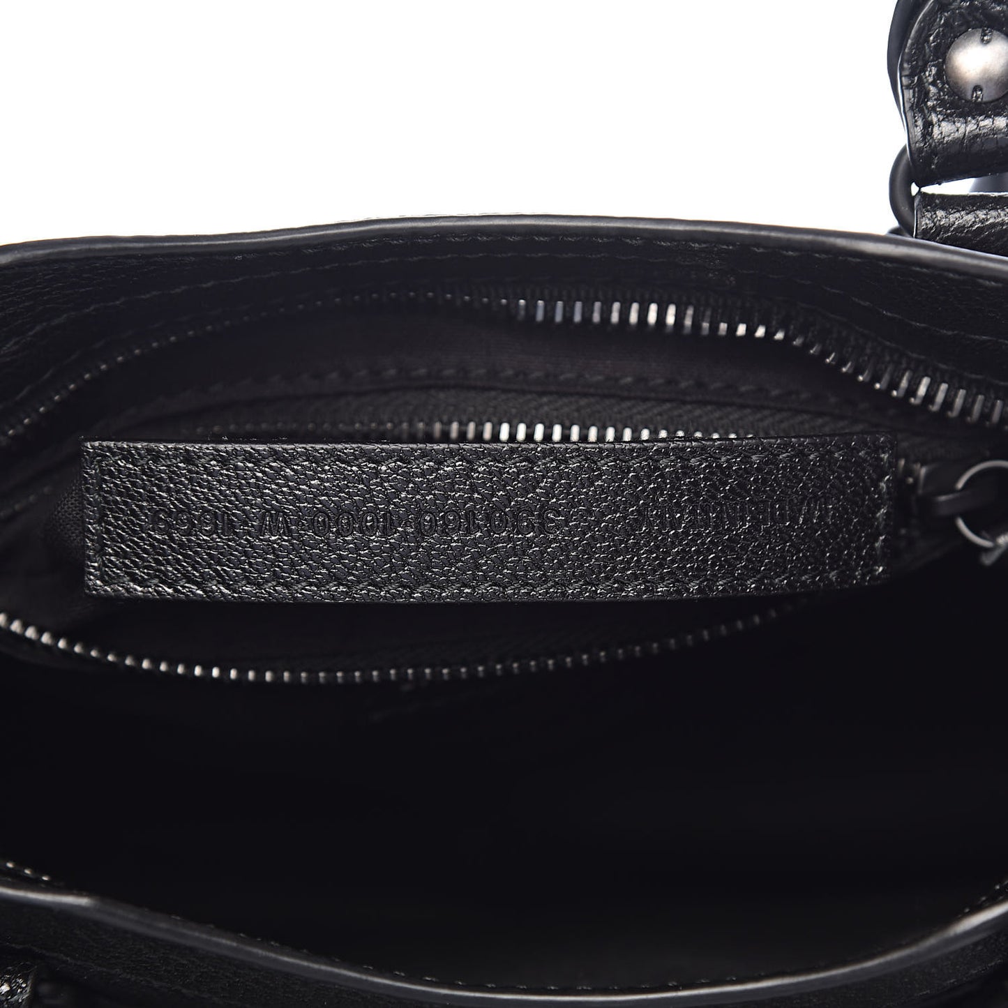 Shiny Goatskin Matte Black Metallic Edge Hardware Mini City Black