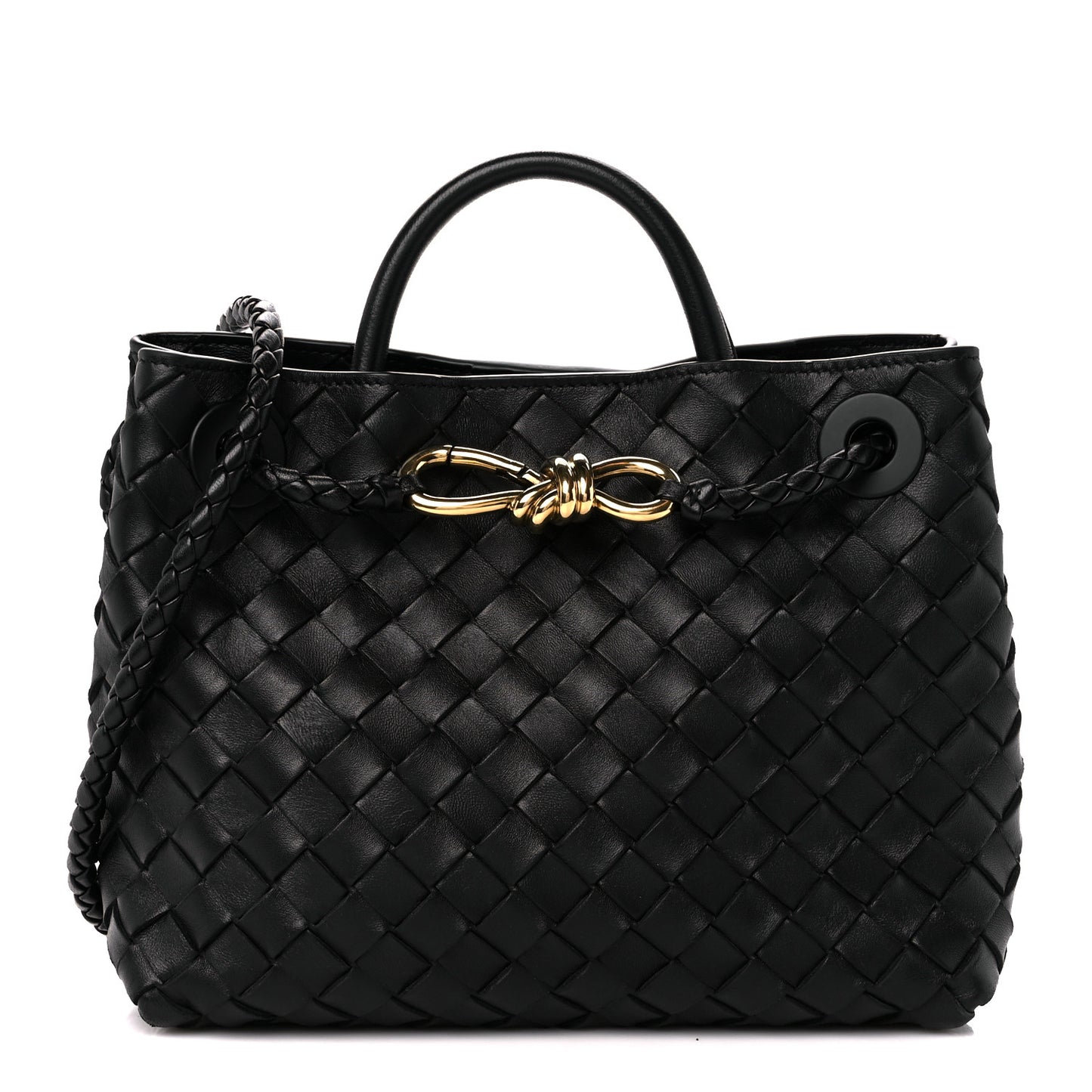 Nappa Intrecciato Small Andiamo Shoulder Bag Black