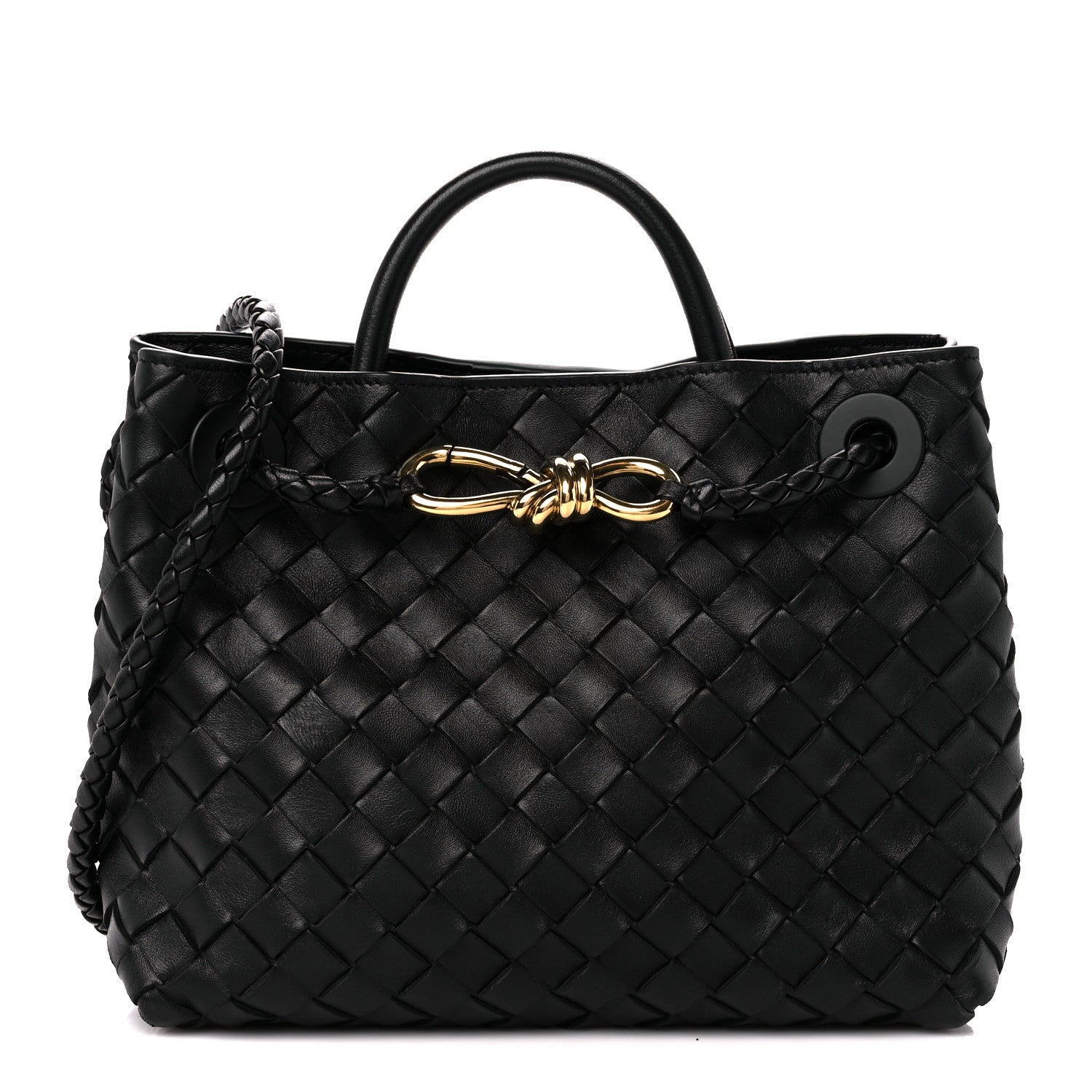 Bottega Veneta Nappa Intrecciato Small Andiamo Shoulder Bag Black 1 of 10