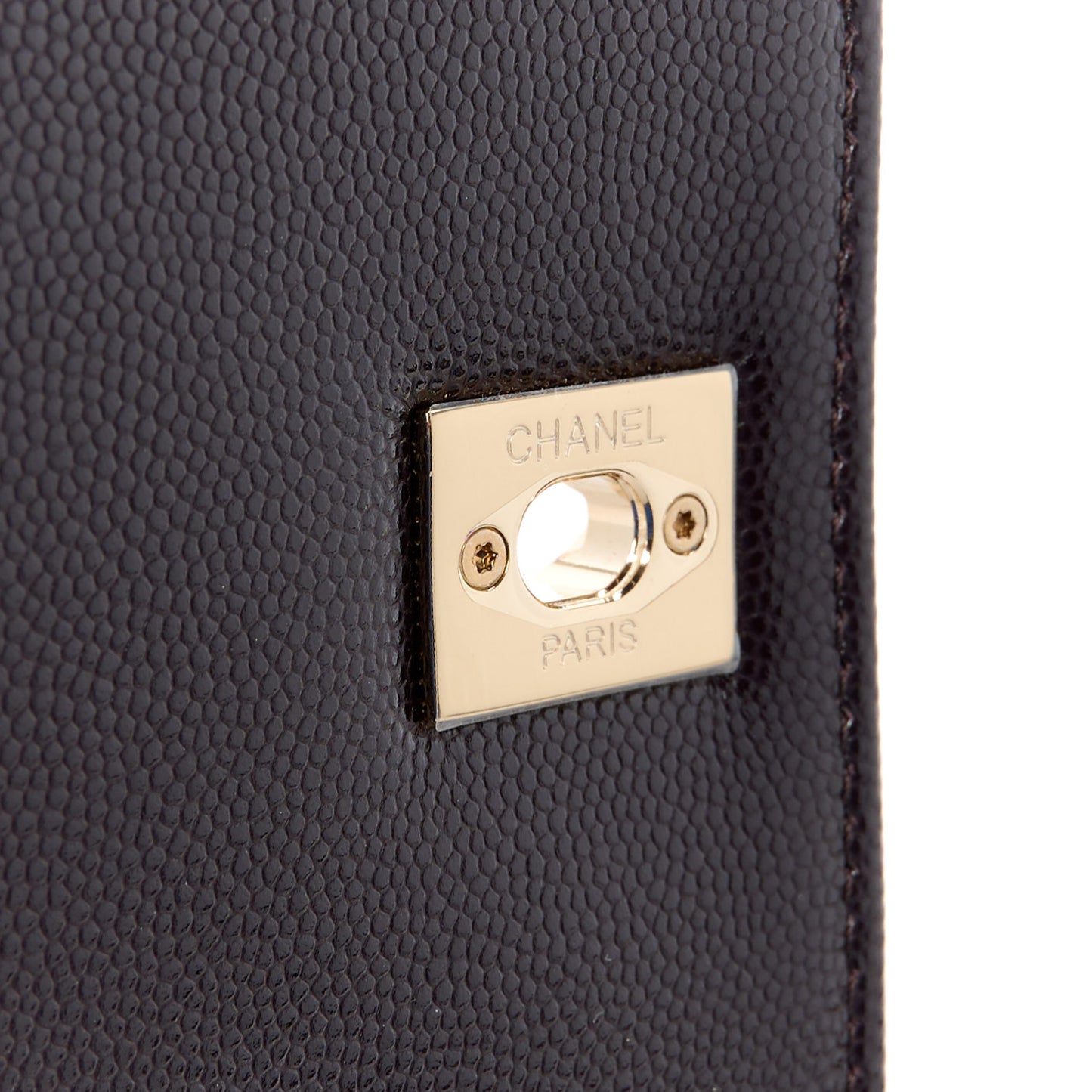 Caviar Quilted Small Coco Handle Flap Dark Brown