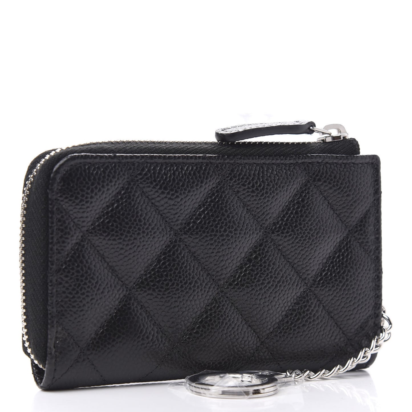 Caviar Quilted Key Holder Case Black