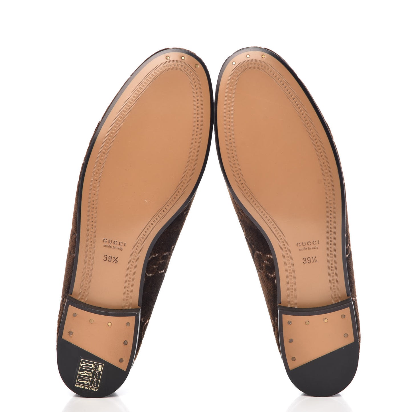 Velvet GG Monogram Horsebit Womens Jordaan Loafers 39.5 Brown Black