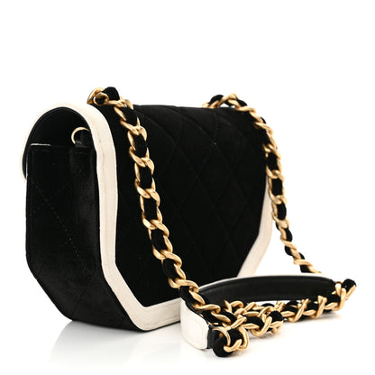 Chanel Velvet Quilted Mini Place Vendome Flap Black White 3 of 12