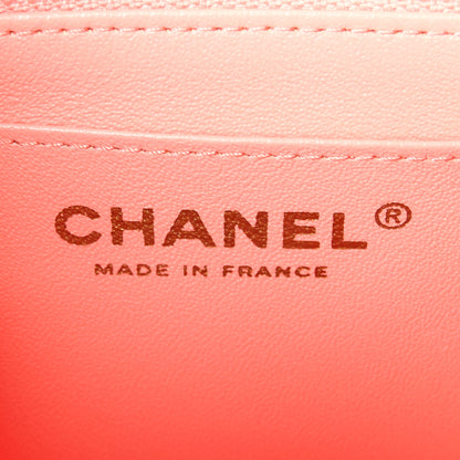 Chanel Lambskin Chevron Quilted Mini Square Flap Pink 6 of 11