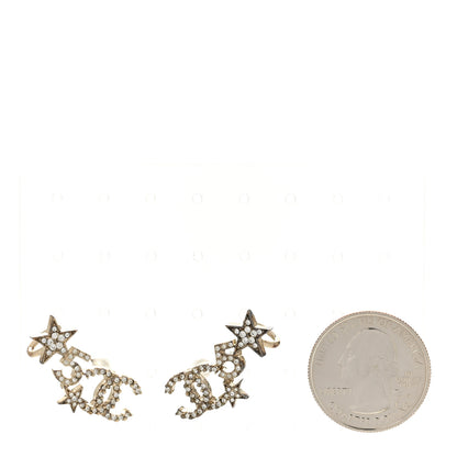 Chanel Crystal Star 5 CC Earrings Gold 2 of 4