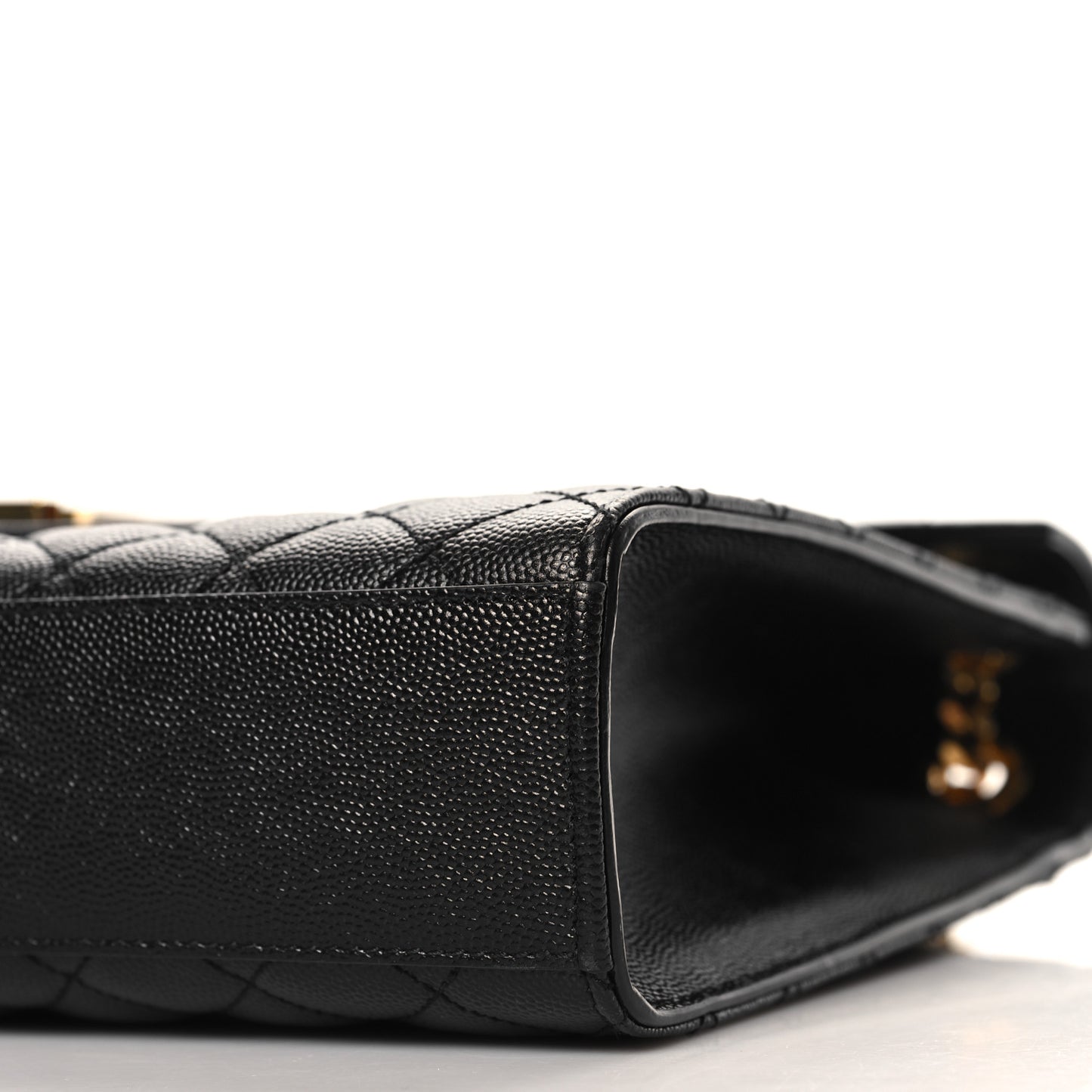 Grain De Poudre Textured Mixed Matelasse Large Triquilt Monogram Satchel Black