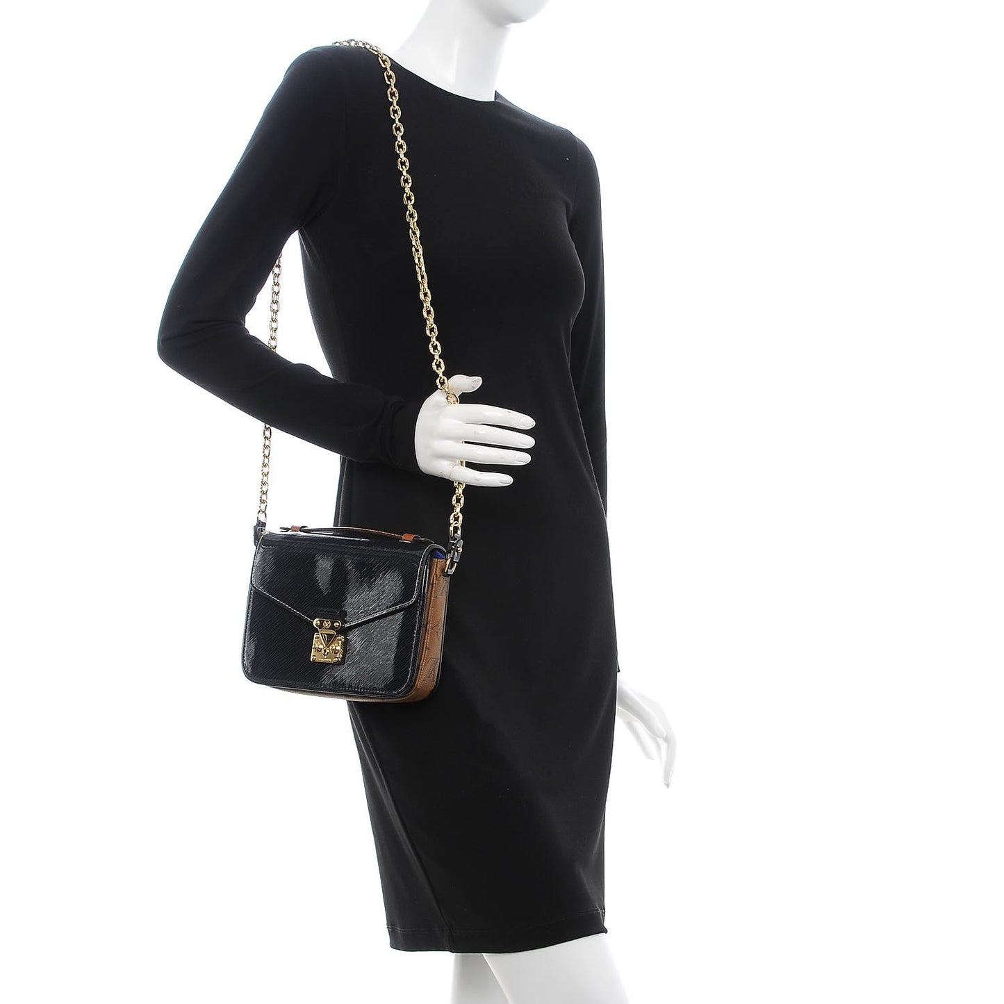 Shiny Epi Reverse Monogram Pochette Metis Mini Marine