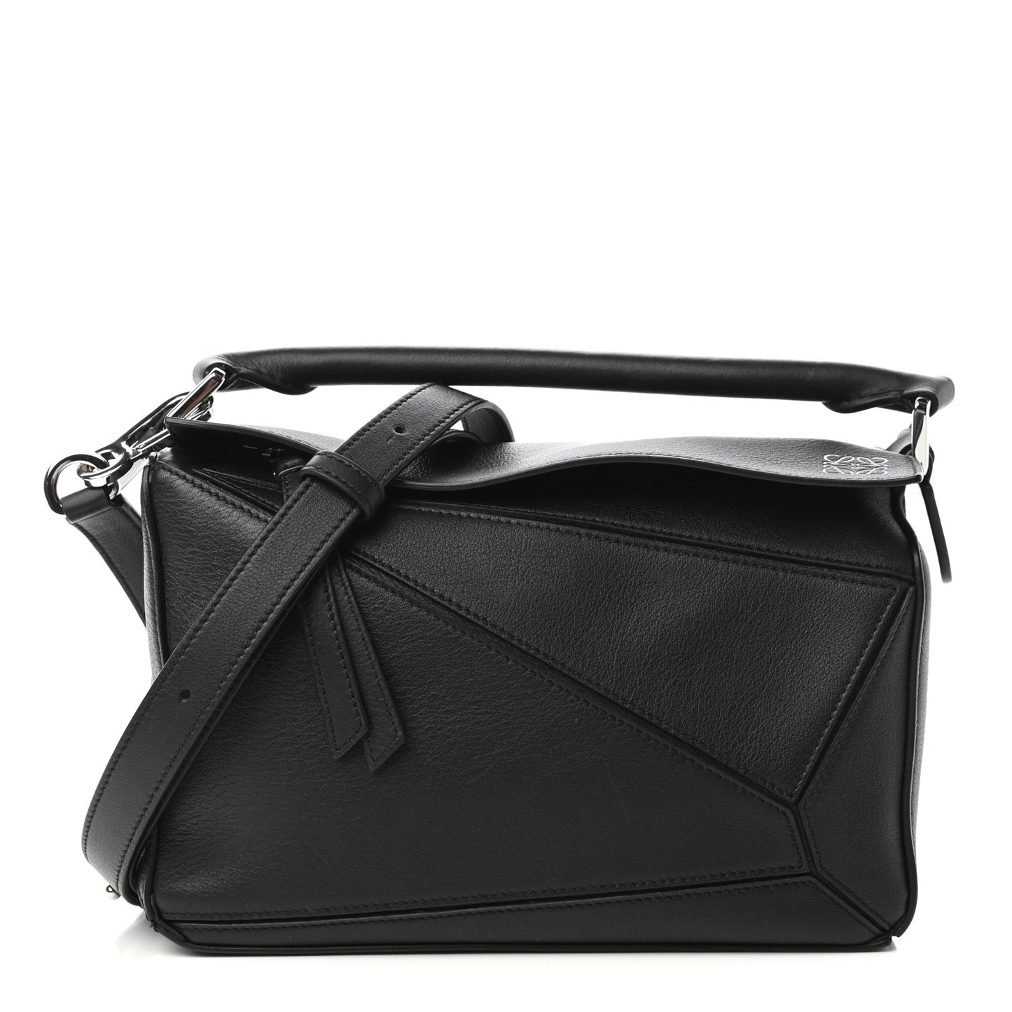 Calfskin Small Puzzle Bag Black