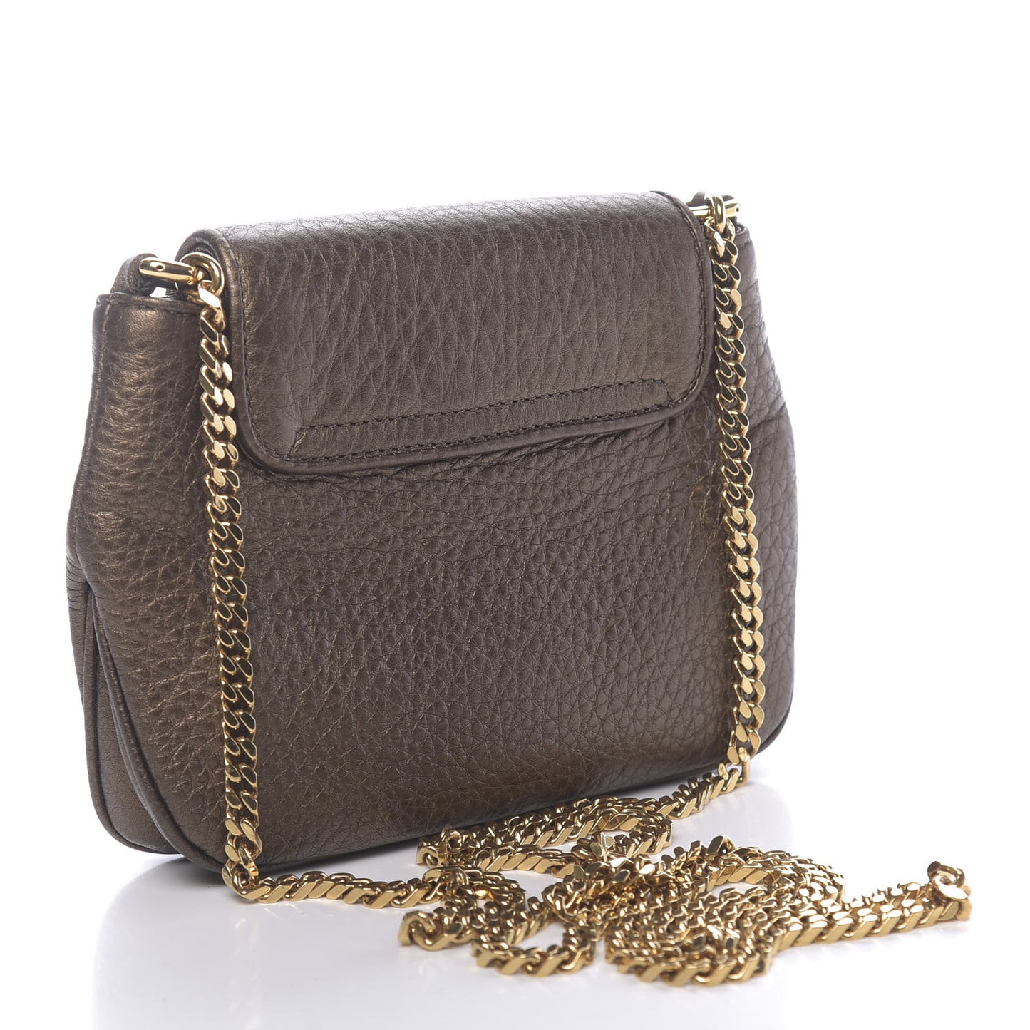 Metallic Pebbled Calfskin Small 1973 Chain Shoulder Bag Winter Leaf