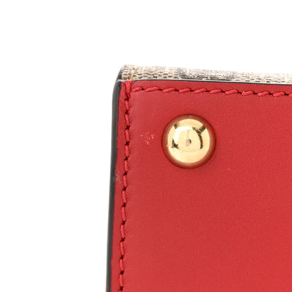 Gucci GG Supreme Monogram Calfskin Small Padlock Top Handle Bag Beige Hibiscus Red New Rosette 9 of 10