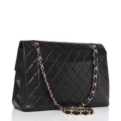 Chanel Lambskin Quilted XL Jumbo Single Flap Black 3 of 9