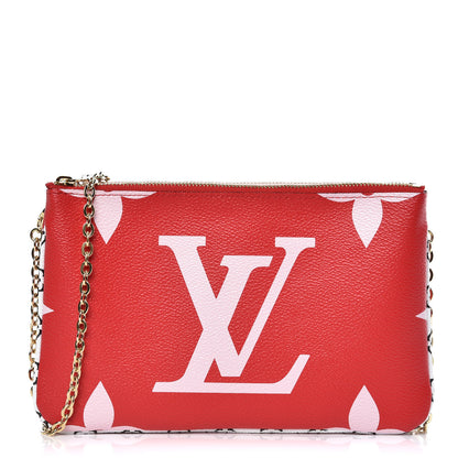Louis Vuitton Monogram Giant Double Zip Pochette Rouge 1 of 7