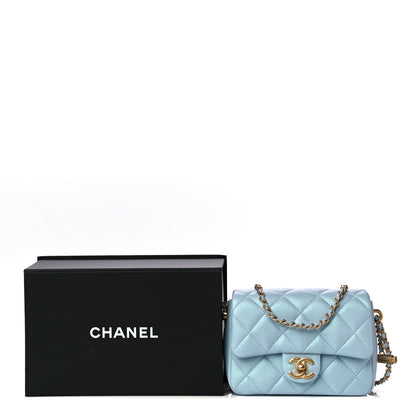 Chanel Iridescent Caviar Quilted Mini My Perfect Flap Light Blue 13 of 13