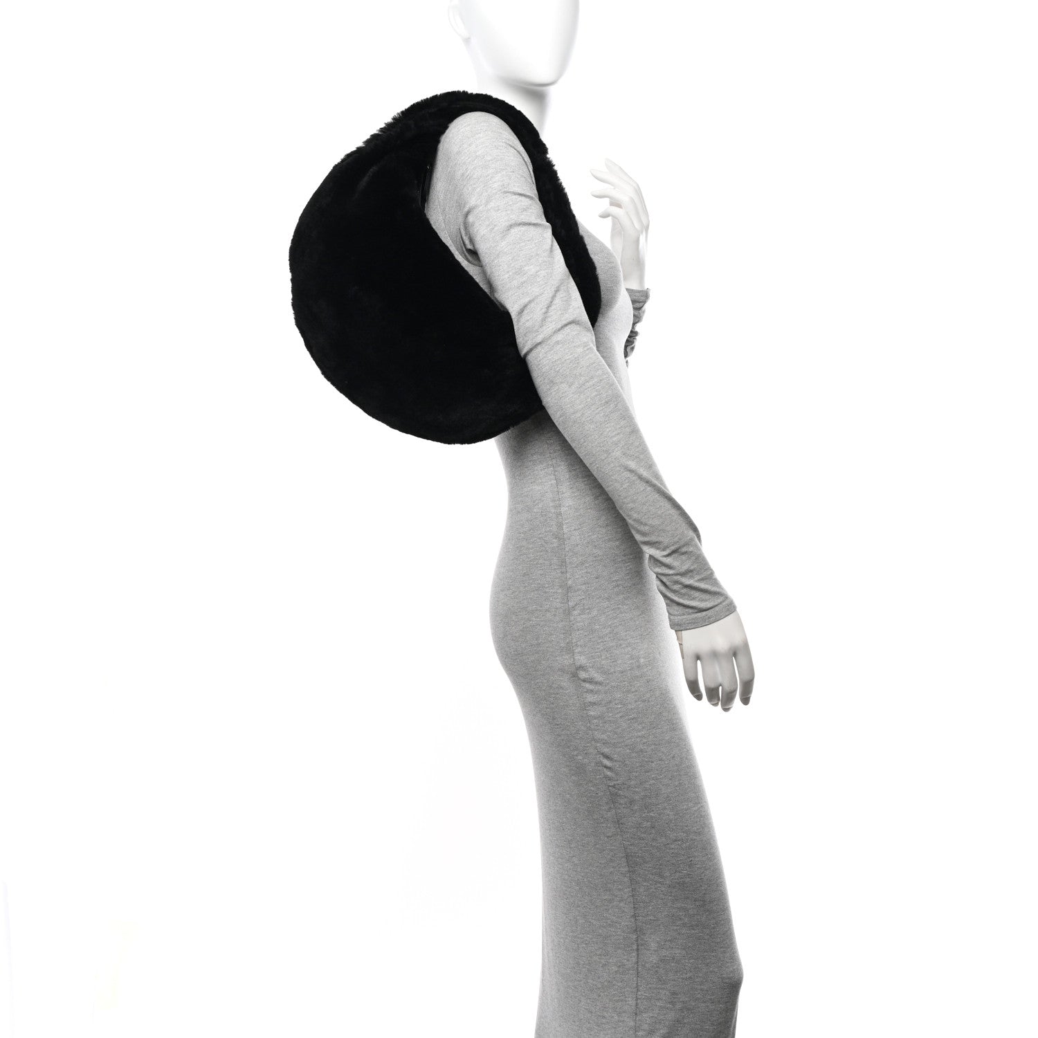 Khaite Shearling Medium Olivia Hobo Black 2 of 11