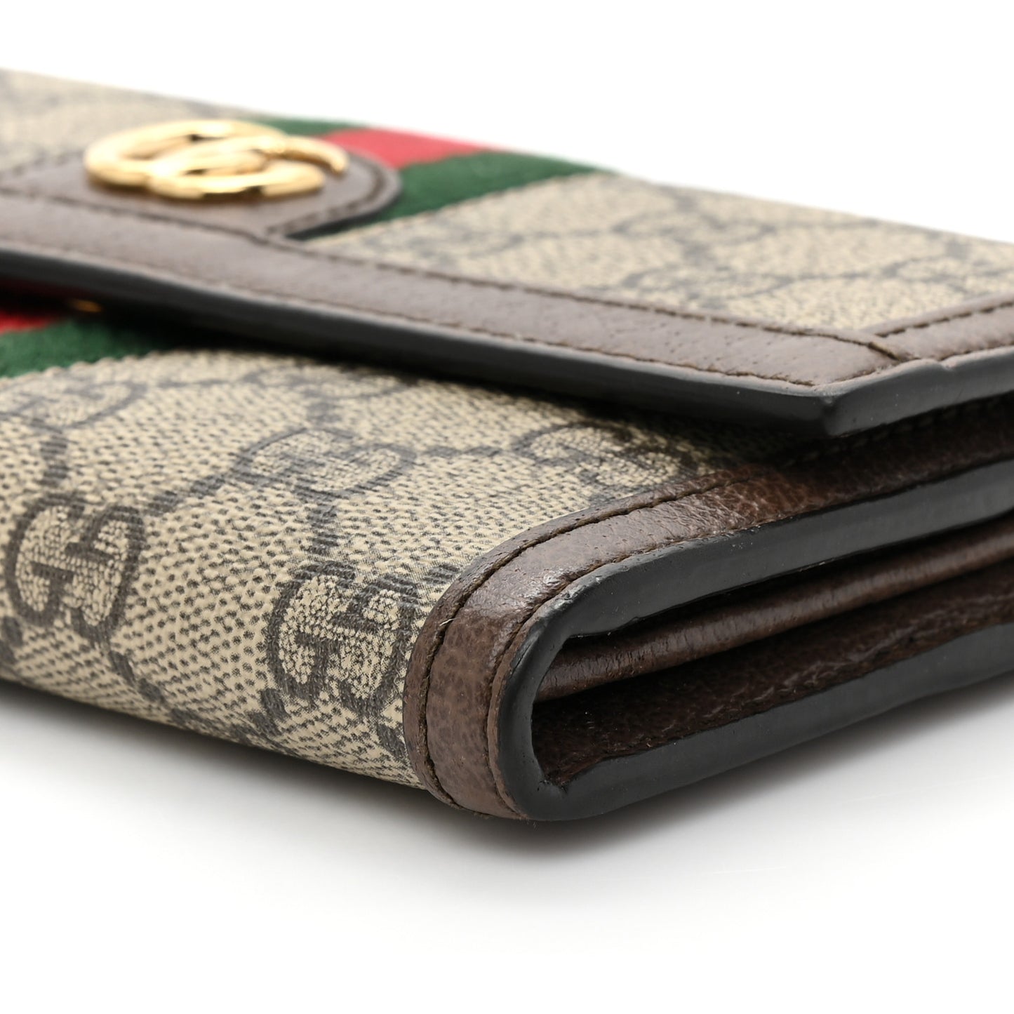 GG Supreme Monogram Web Ophidia Continental Wallet Brown
