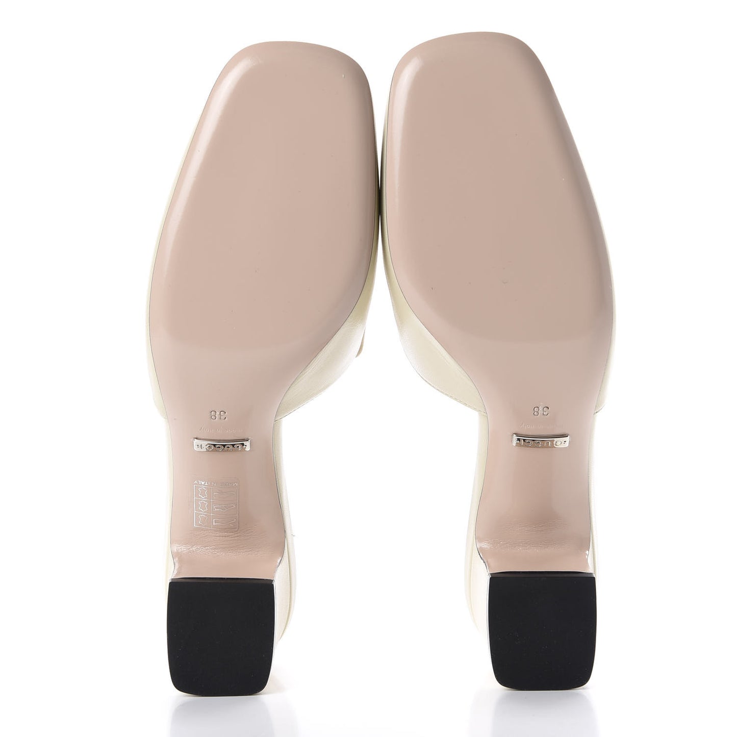 Malaga Kid Crystal Square G Madelyn Mules 38 Vintage White