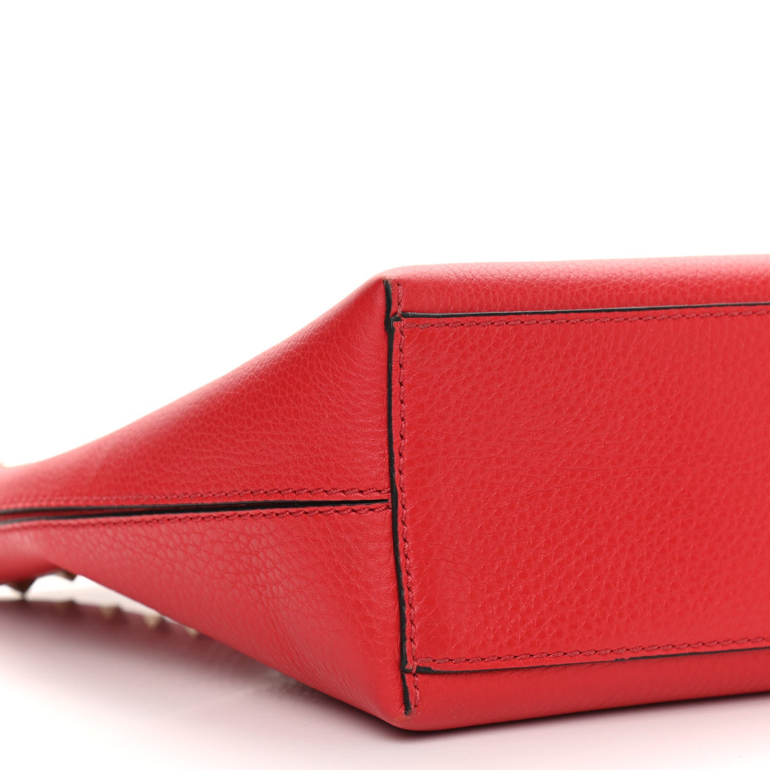 Valentino Garavani Grained Calfskin Small Rockstud Shoulder Tote Rouge Pur 8 of 11