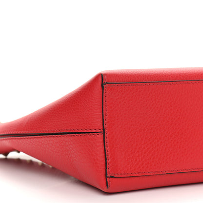 Valentino Garavani Grained Calfskin Small Rockstud Shoulder Tote Rouge Pur 8 of 11