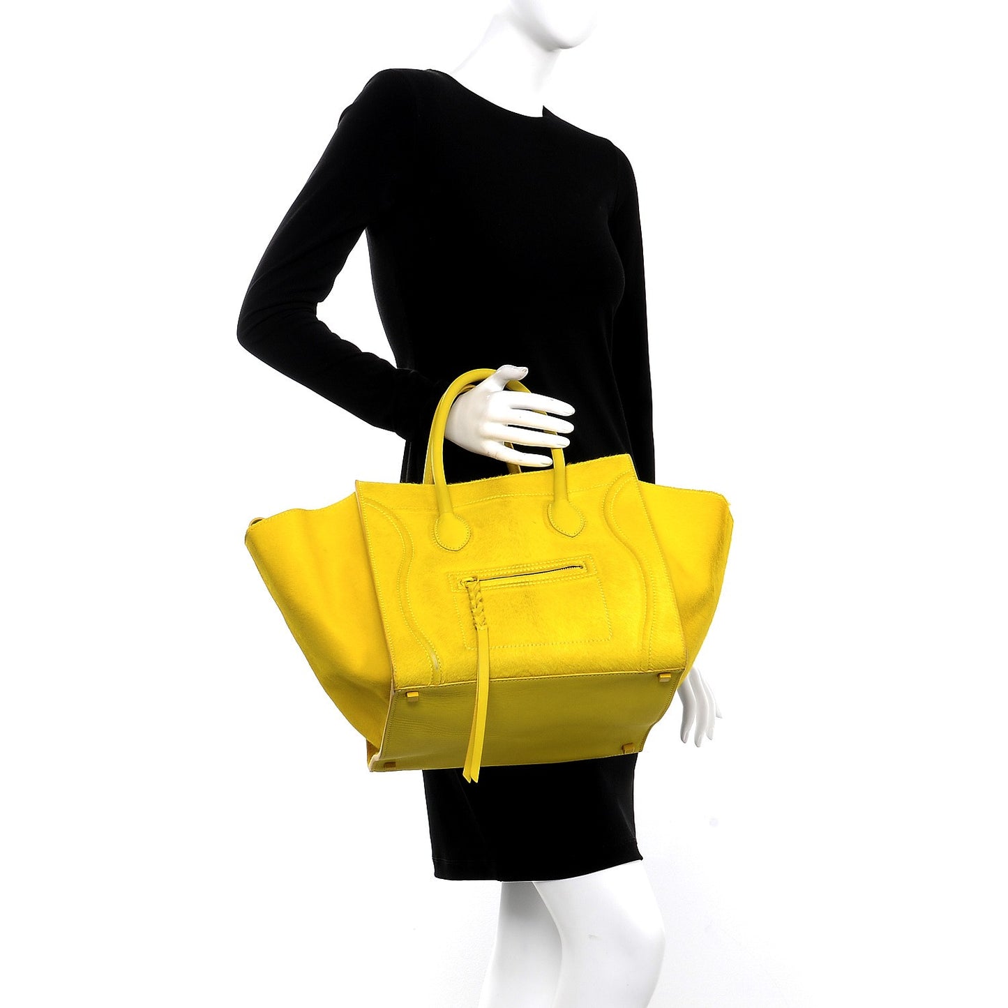 Pony Hair Medium Phantom Luggage Citron