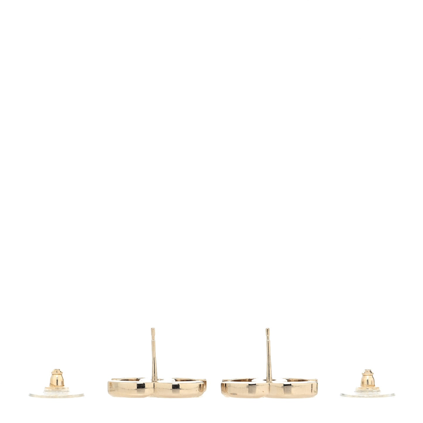 Metal CC Stud Earrings Gold
