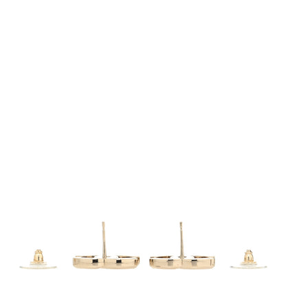 Chanel Metal CC Stud Earrings Gold 3 of 4