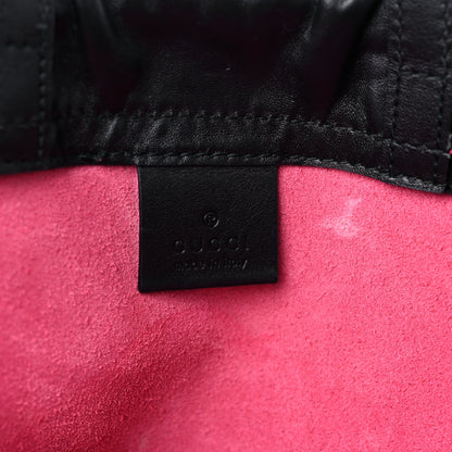 Gucci Grained Calfskin Logo Drawstring Backpack Box Pink Green Black 6 of 12