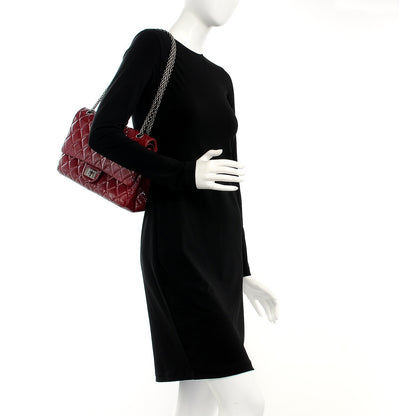 Chanel Distressed Patent 2.55 Reissue 227 Flap Raspberry Red 2 of 12