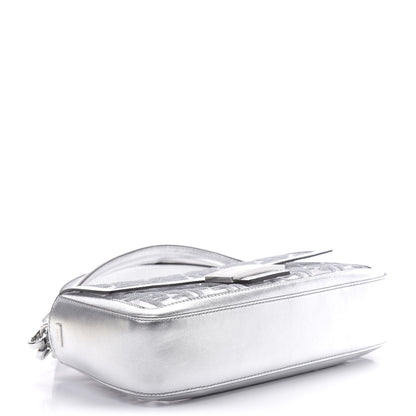 Fendi PVC Vitello Catalan Mirror Sequin FF Baguette Argento 5 of 12
