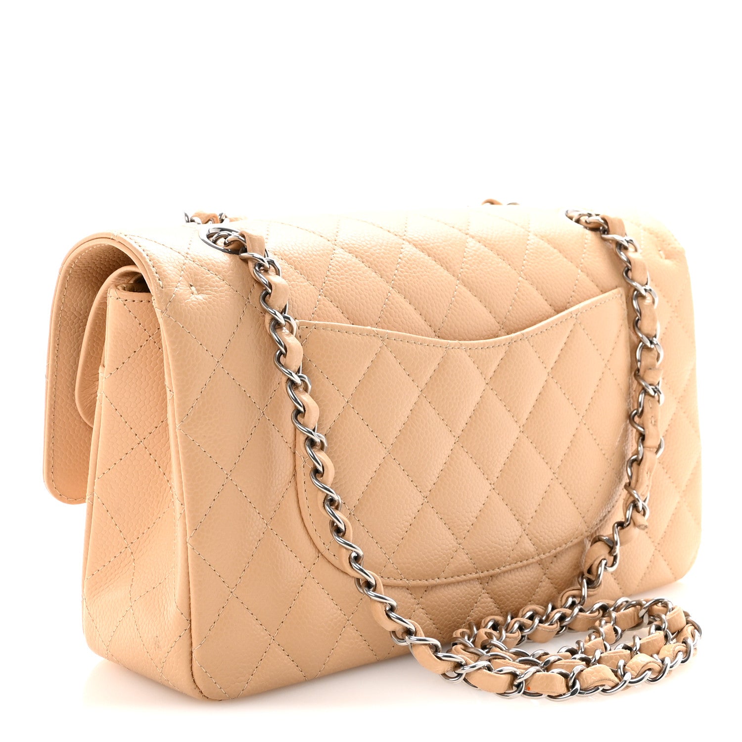 Chanel Caviar Quilted Medium Double Flap Beige 3 of 11